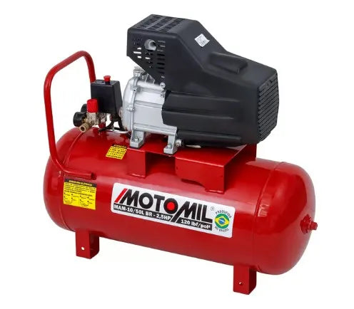 Motocompressor MAM 10/50BR 2,5HP 120 PSI e 50L Bivolt Motomil + Kit de Pintura