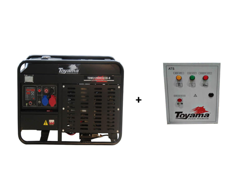 Grupo Gerador Diesel Toyama TDWG 12000CXE com Painel de Transferencia Automática ATS - AF Tech Store Ltda Me